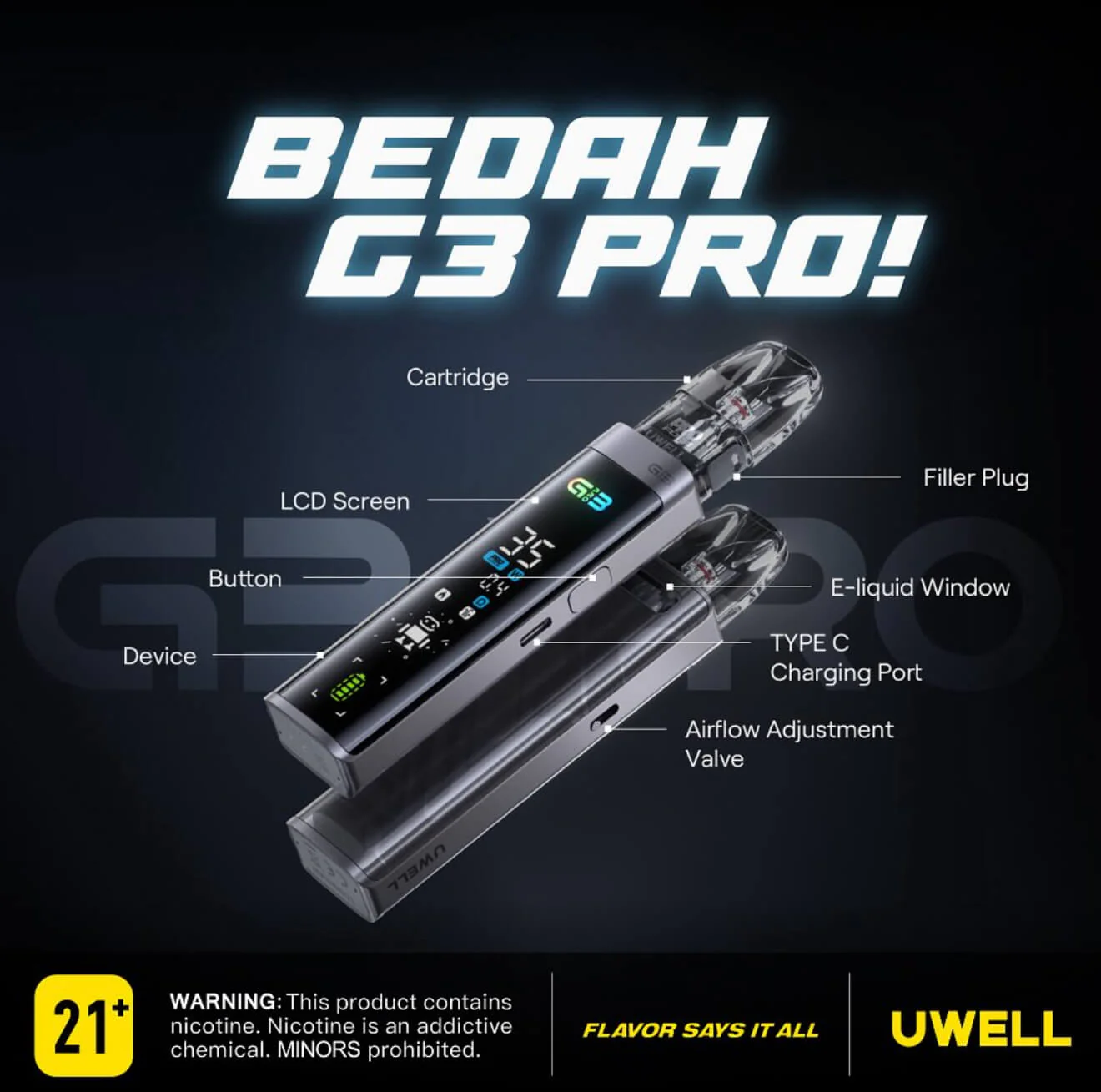 UWELL Caliburn G3 PRO 套裝|全屏UI |全系列 G3 煙彈相容:圖片 7